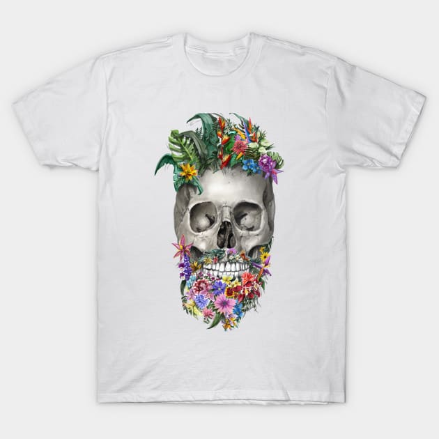 floral hipster skull T-Shirt by bexART